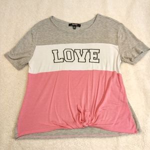 Cute shirt with "love" on front size XL